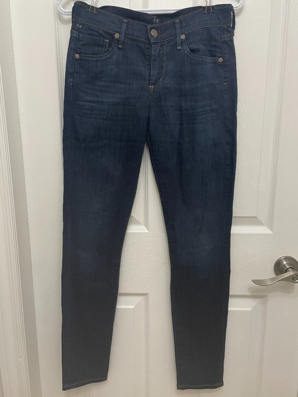 Citizens of Humanity Thompson Mid Rise Cropped Skinny Jeans Dark Wash 25